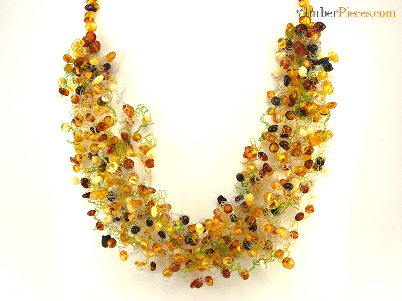 Amber Multi Strand Necklace 
